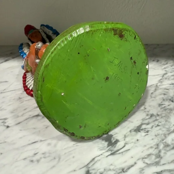 Vintage Native American Indian Chief Statue Byron Molds 1982 Decor Retro 15.5” H - Picture 5 of 6